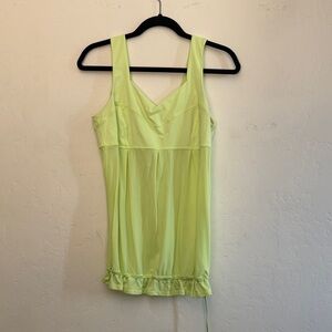 Lululemon Neon Yellow Ruched Tank Top Size 10